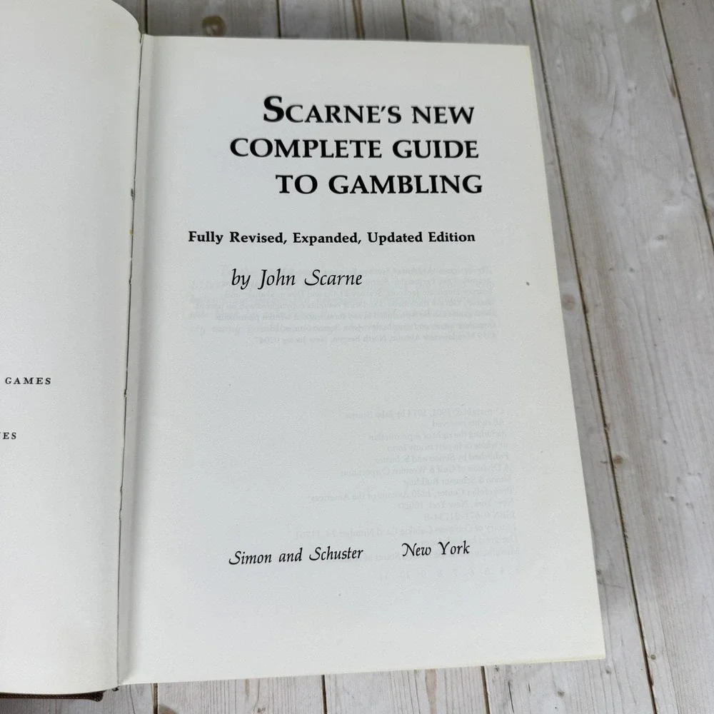 Scarne's New Complete Guide‎ to Gambling by John Scarne 1974 Hardcover Vtg